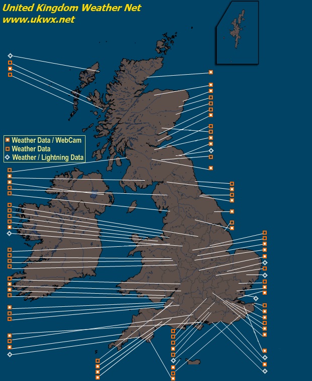Mesomap of UK Local Weather Network Stations